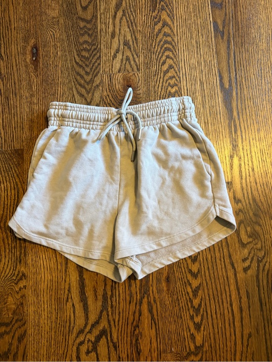 H&M Pants - Women's Drawstring Lounge Shorts - Light Beige
